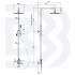 Telescopic Brass shower column h cm 80/120 for external shower 